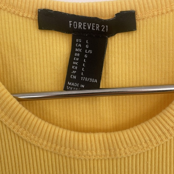 2/$20 FOREVER 21 YELLOW RIBBED TANK TOP - Picture 4 of 6